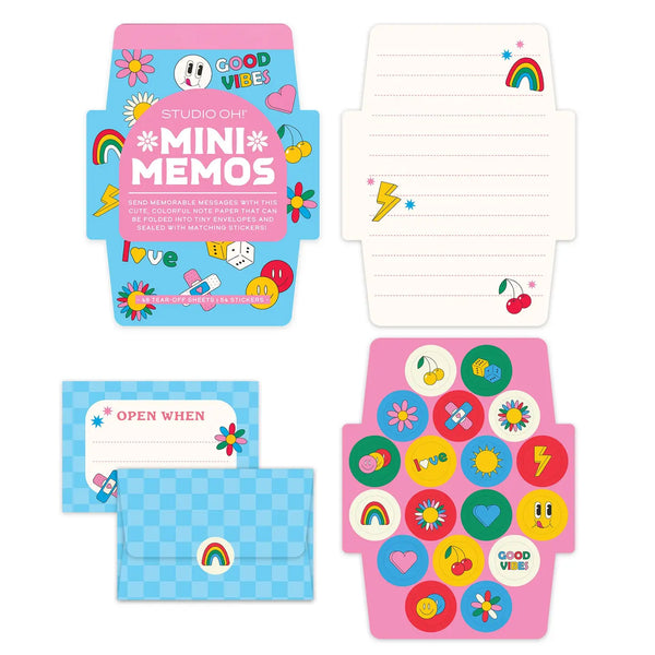 Retro Vibes Mini Memos with Stickers