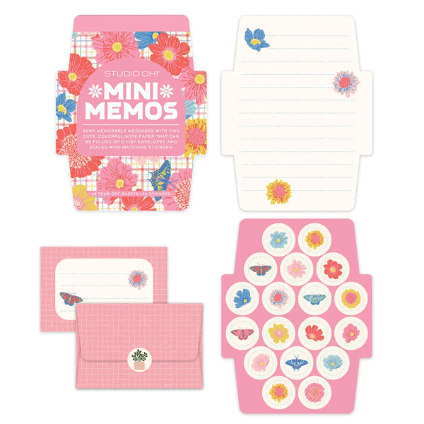 Plaid Blossoms Mini Memos With Stickers