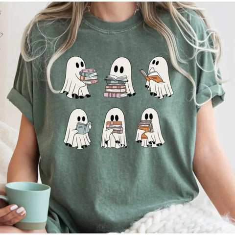 Ghost Reading Book Shirt