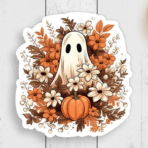 Floral Ghost Vinyl Sticker