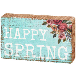Happy Spring Block Sign
