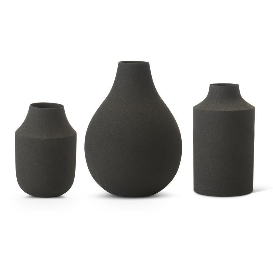 Black Matte Metal Vase