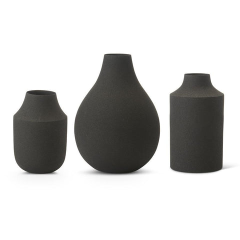 Black Matte Metal Vase