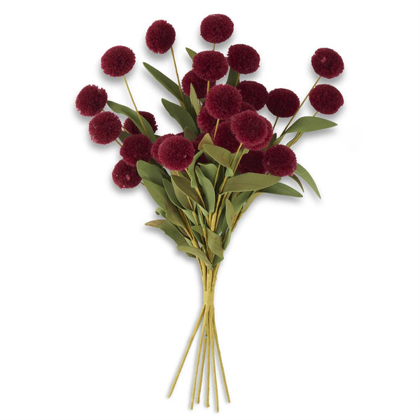 Pom Pom Bundle with green Eva leaves