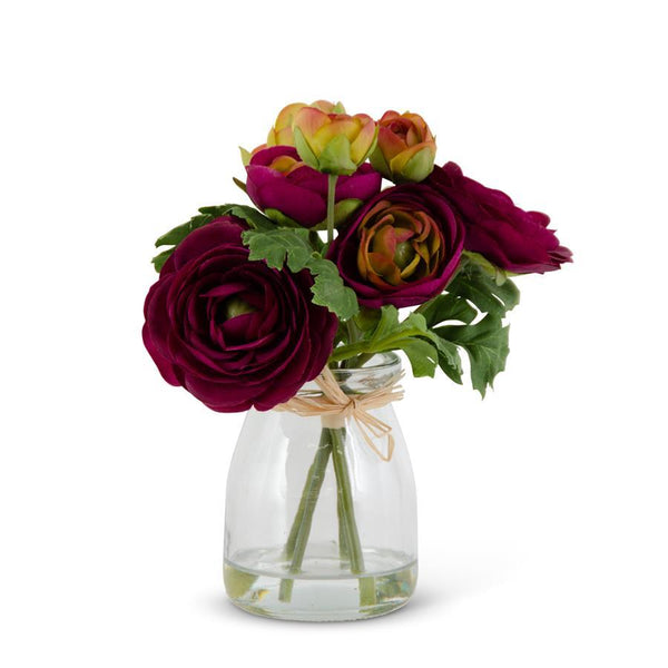 Ranunculus Bouquet in Glass Vase