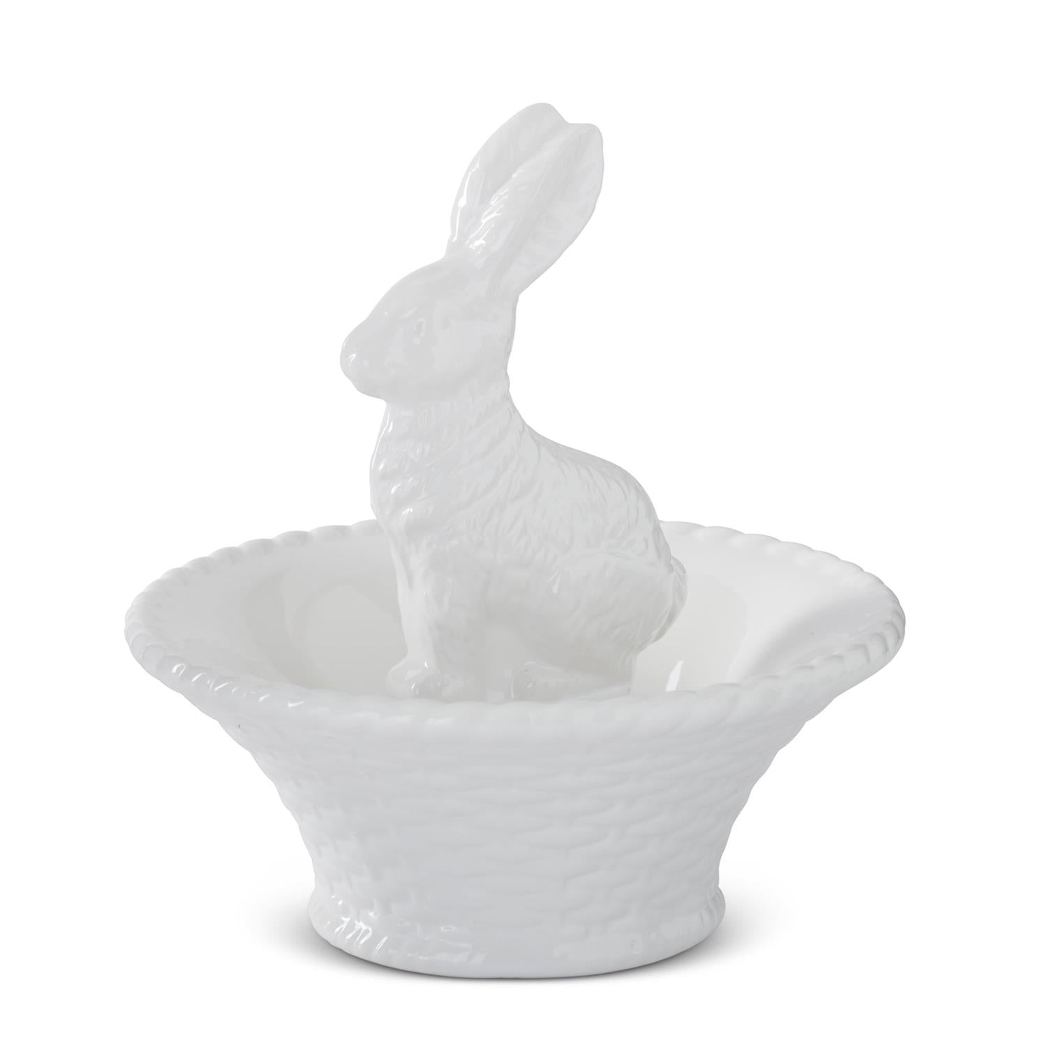 White Bunny in Basket Bowl – 785 DECOR