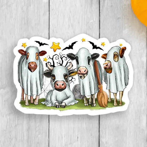 Spooky Cow Sticker