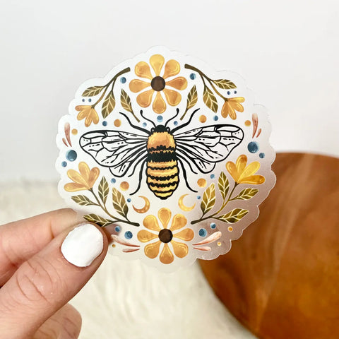 Flowers & Bees Clear Sticker