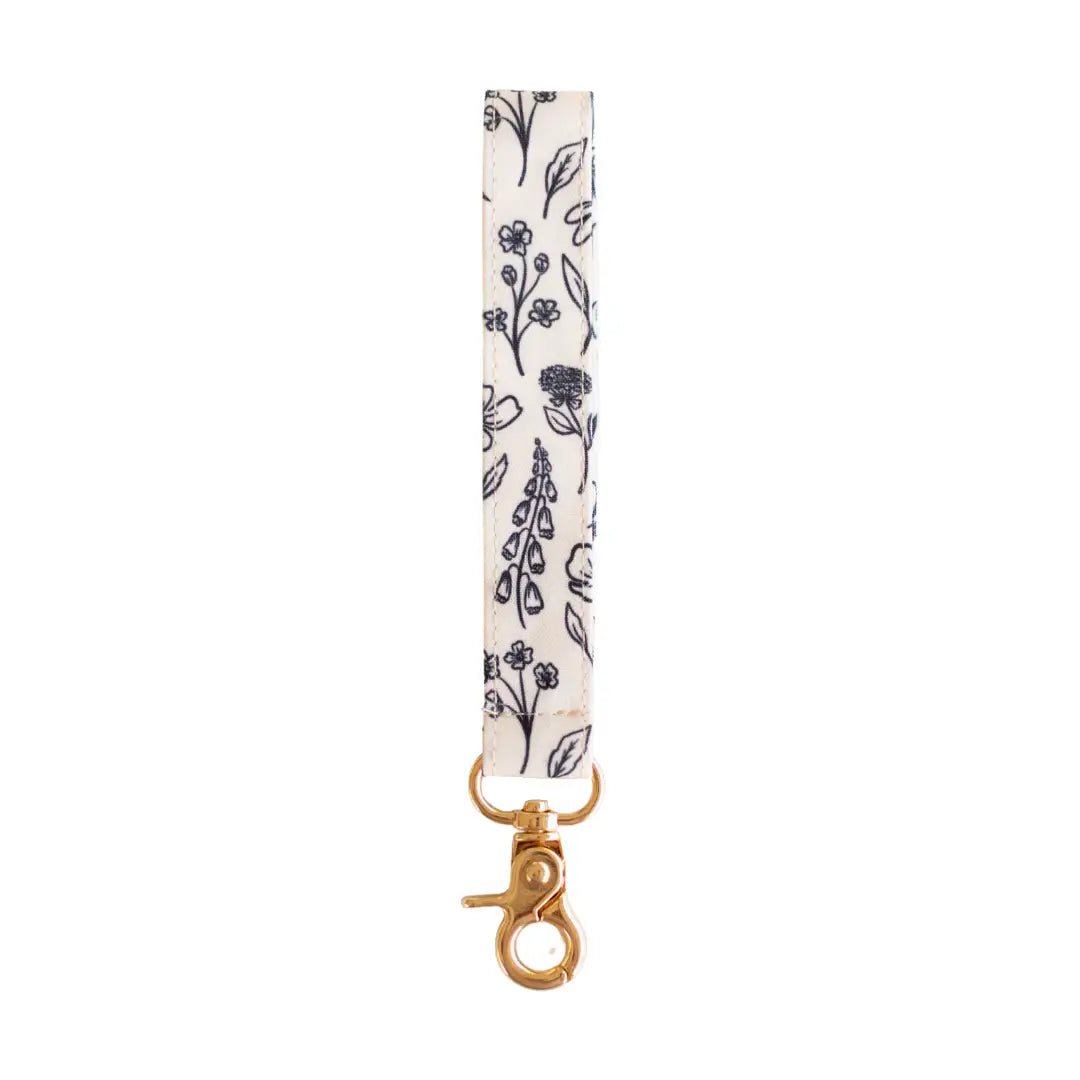 Pressed Floral Wristlet Keychain