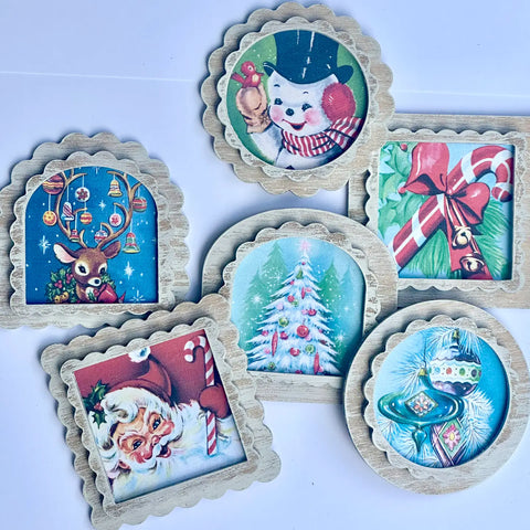 Retro Style Christmas Magnet