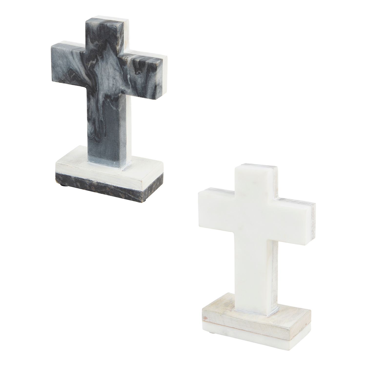 Marble Wood Cross on Base