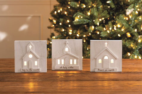 LED Wood Church Sitter