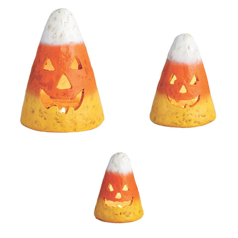 Candy Corn Paper Mache Luminarie
