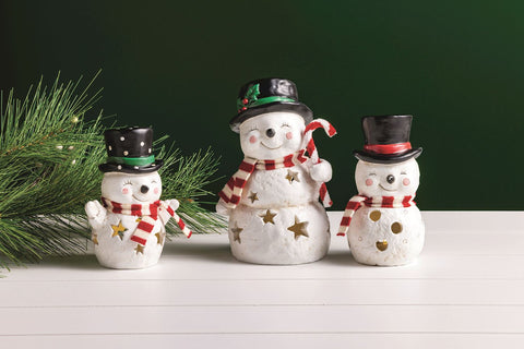 Paper Mache Snowman Luminary