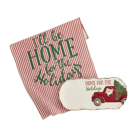 Home Christmas Hostess Tray & Towel Set