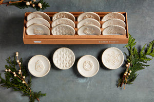 White Christmas Tidbit Plates