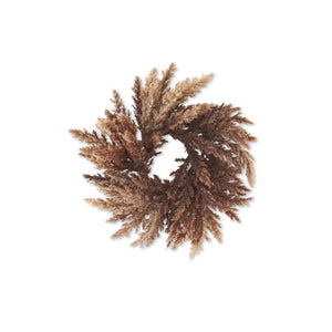 Flocked Brown Pampas Grass Candle Ring