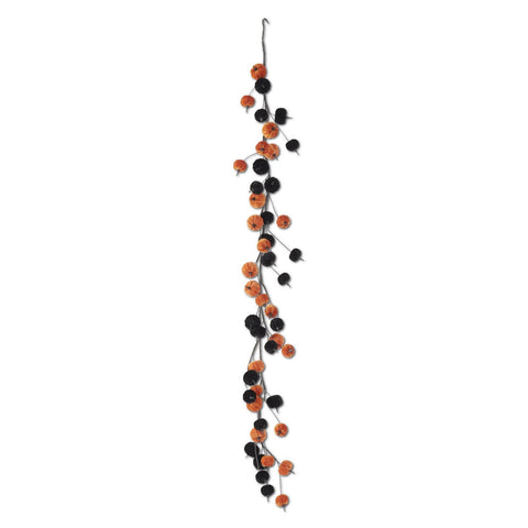Orange & Black Velvet Pumpkin Garland