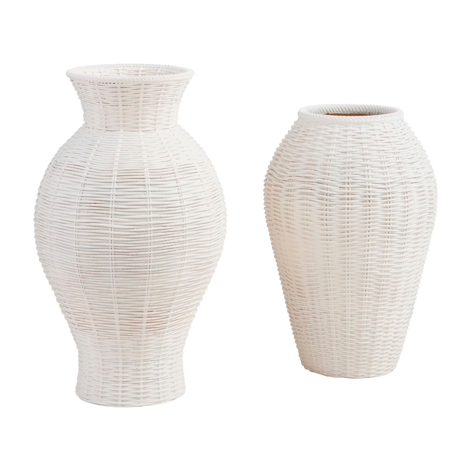 White Basket Weave Vase