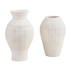 White Basket Weave Vase