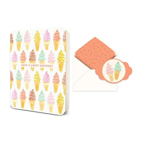 Sweet Birthday Cones Greeting Card