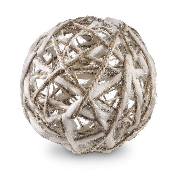 Cream & Tan Yarn Ball Ornament