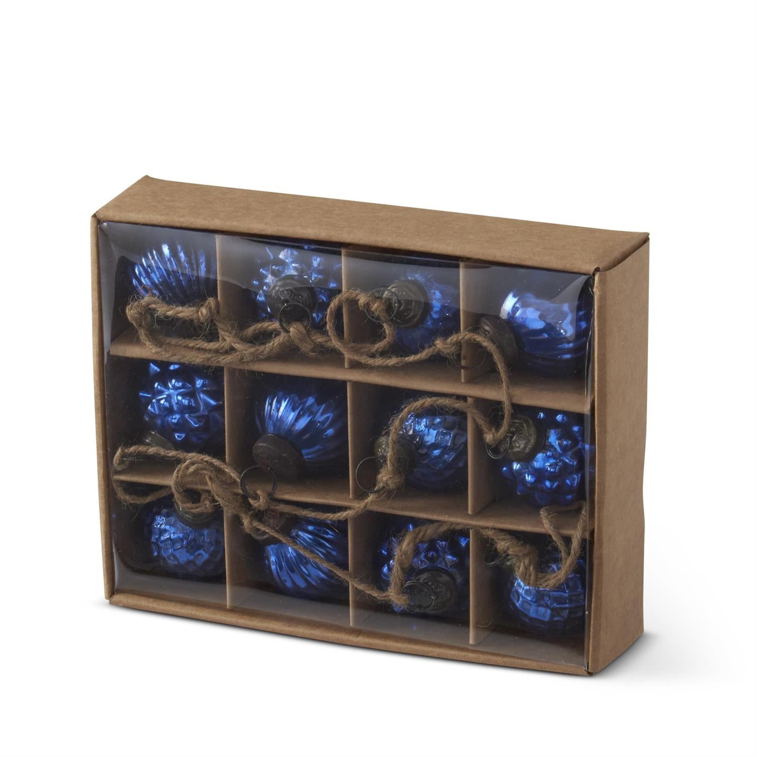 Mercury Blue Acorn Ornaments