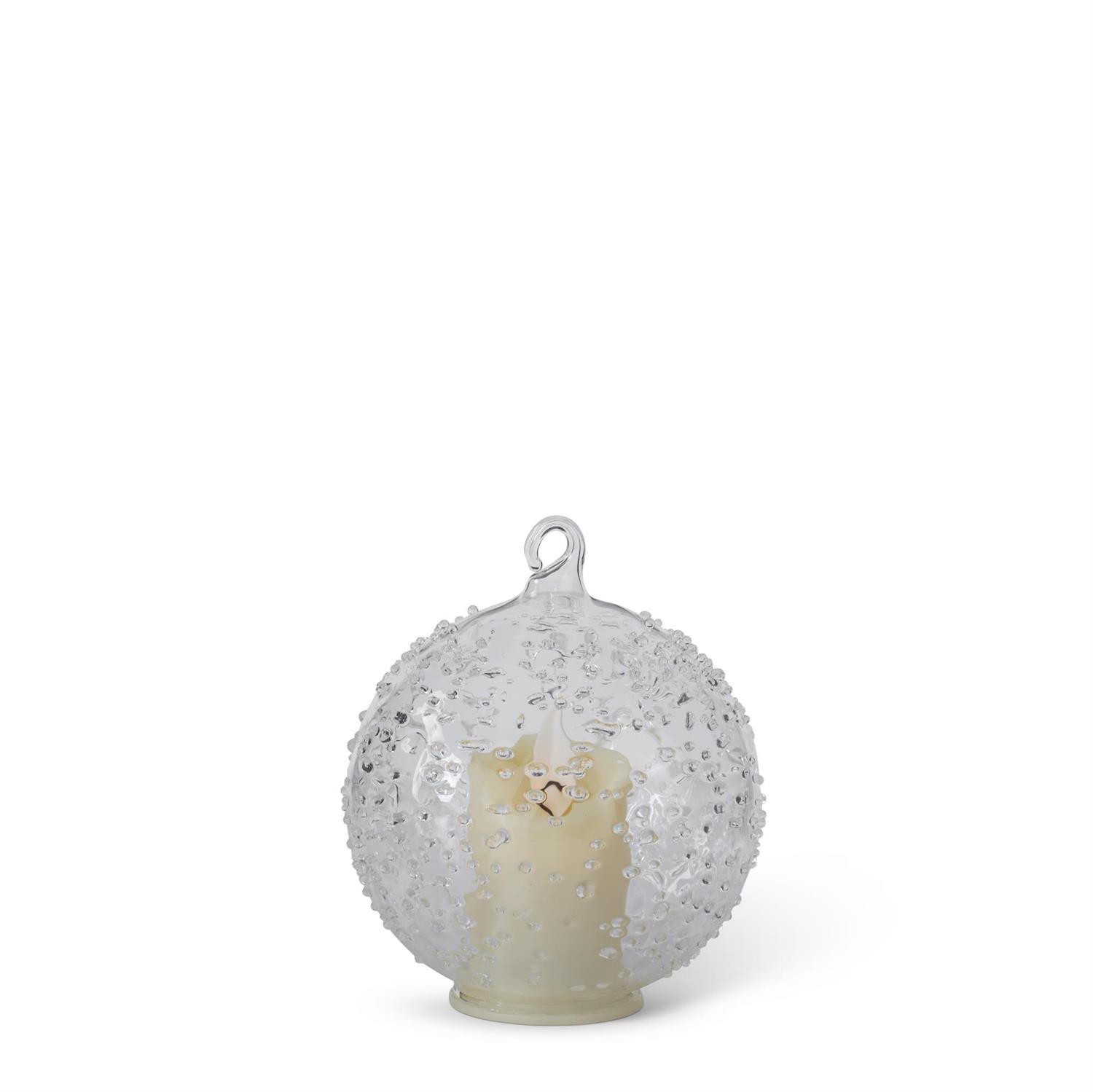 Textured Clear Glass Ornament