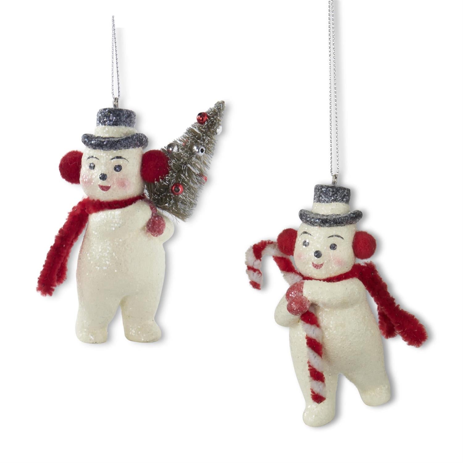 Glittered Snowmen Ornament