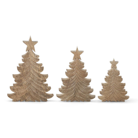 Mango Wood Wispy Craved Christmas Tree