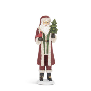 Wood Grain Santa with Cardinal