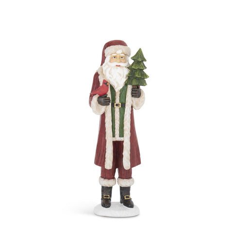 Wood Grain Santa with Cardinal