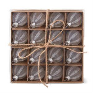 Mini White Stripe Glass Ornament