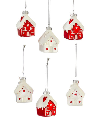 Glass Christmas House Ornament