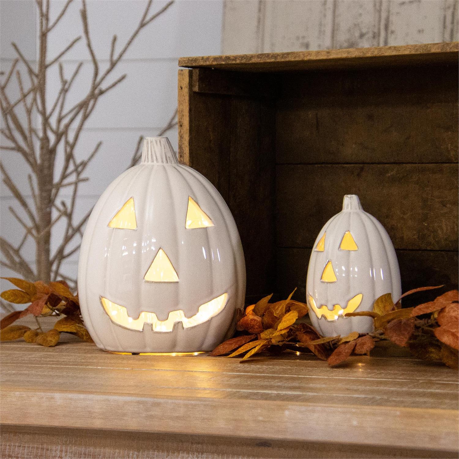 Glazed Ceramic Jack O' Lantern