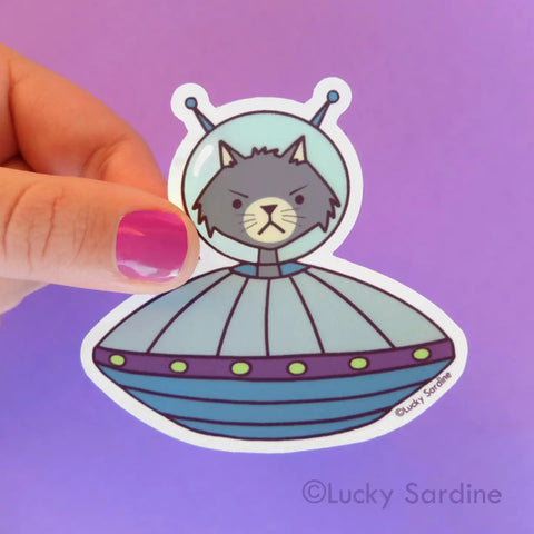 Cat UFO Sticker