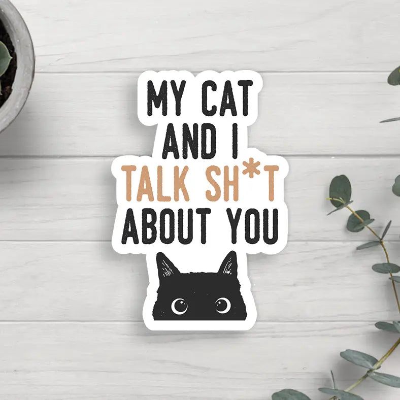 My Cat & I Talk Sticker