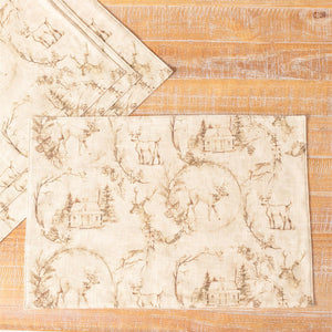 - Sepia Deer Toile Print Placemat
