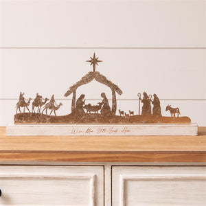 Gold Shimmer Nativity Silhouette