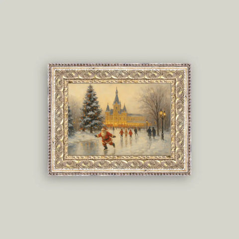 Skating Santa Framed Artwork
