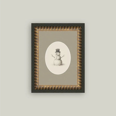 Oval Snowman Framed Artwork