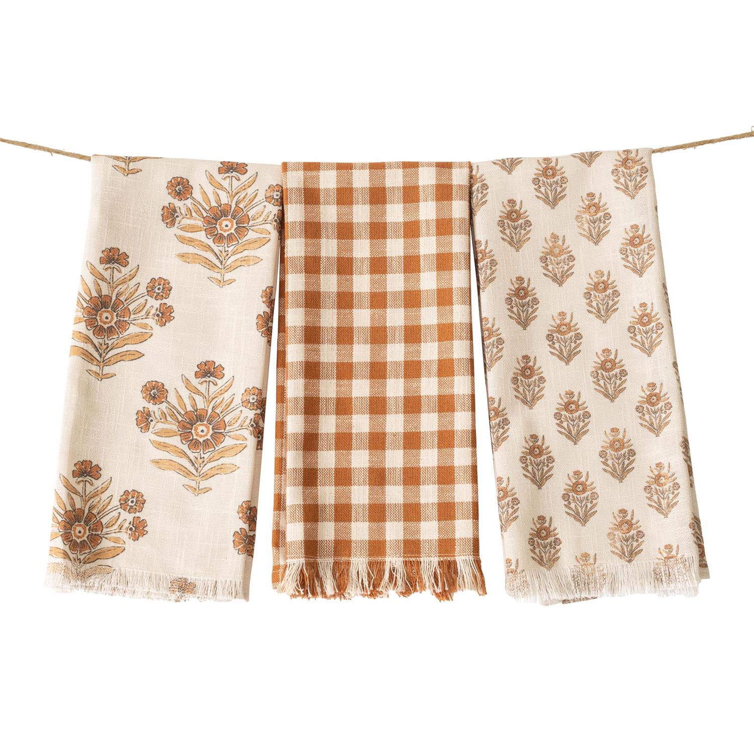 Block Print Silhouette Tea Towel
