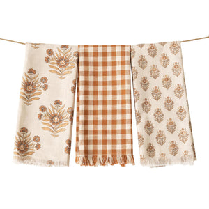 Block Print Silhouette Tea Towel