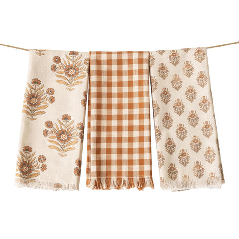 Block Print Silhouette Tea Towel