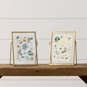 Pressed Flower Print in Gold Frame