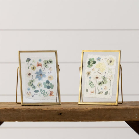 Pressed Flower Print in Gold Frame