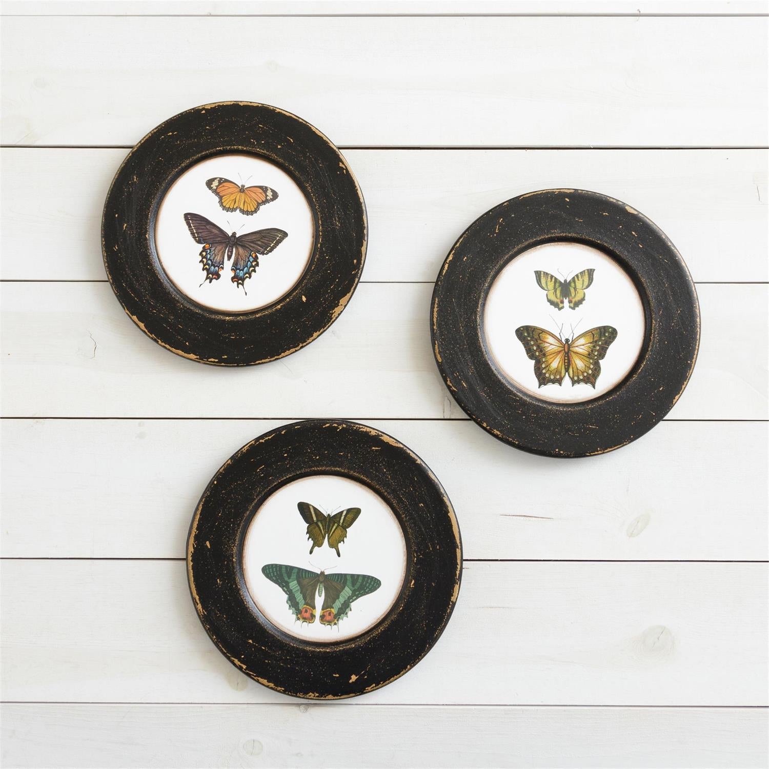 Wooden Hanging Plates - Butterfly