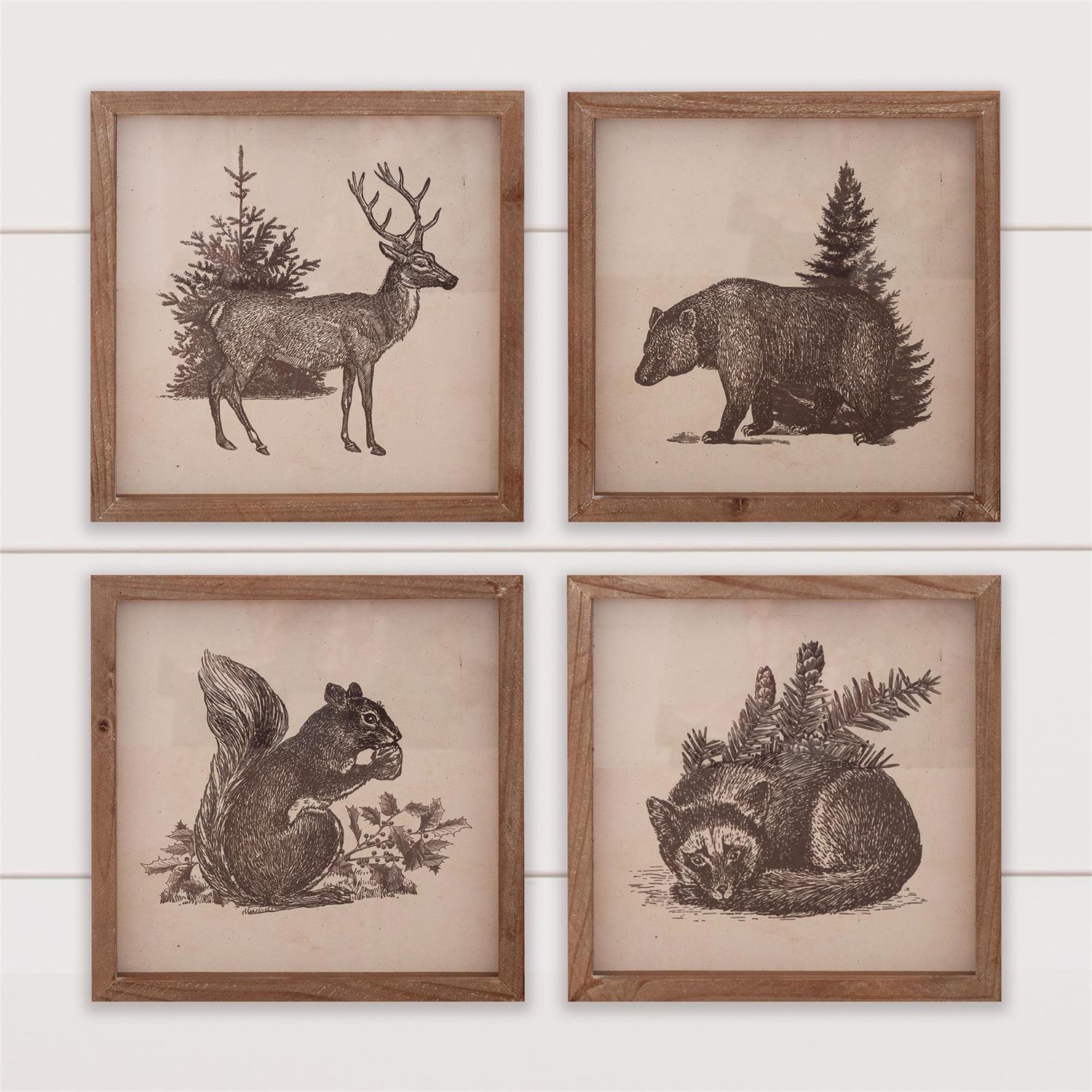 Antique Framed Forrest Animal