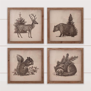 Antique Framed Forrest Animal