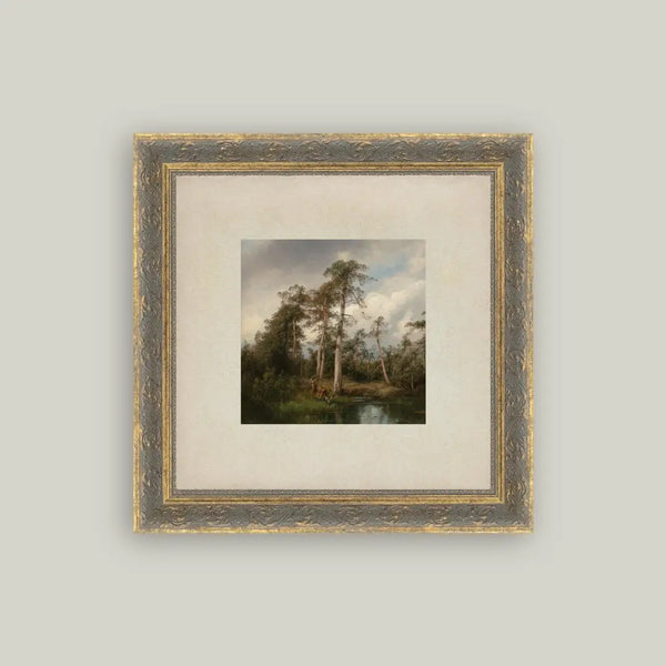 Live Oaks with Deer Framed Artwork